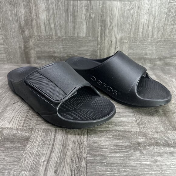 OOFOS OOahh Sport Flex Women's 10/EURO 41 Black Slides - Picture 5 of 8